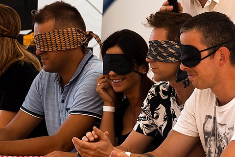 Participants in the quiz at the Coroflex Family Day in Poland