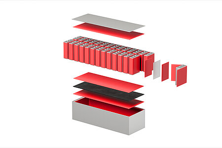 Bondings on a battery with prismatic cells