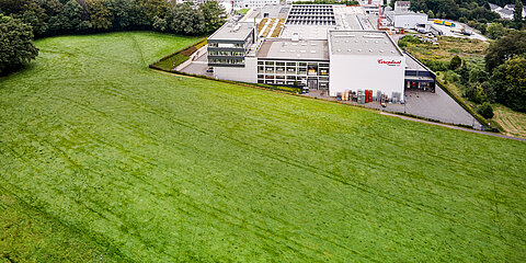 View of production and administrative buildings at the Wuppertal site, nestled at the heart of the Bergisches Land region