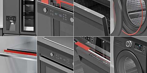 Collage with various household appliances