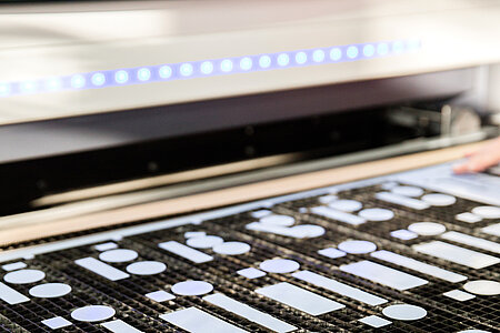 View inside processing machine