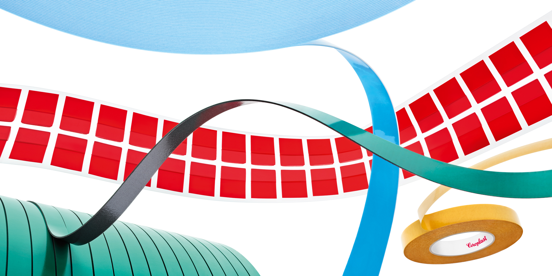Collage with various automotive adhesive tapes